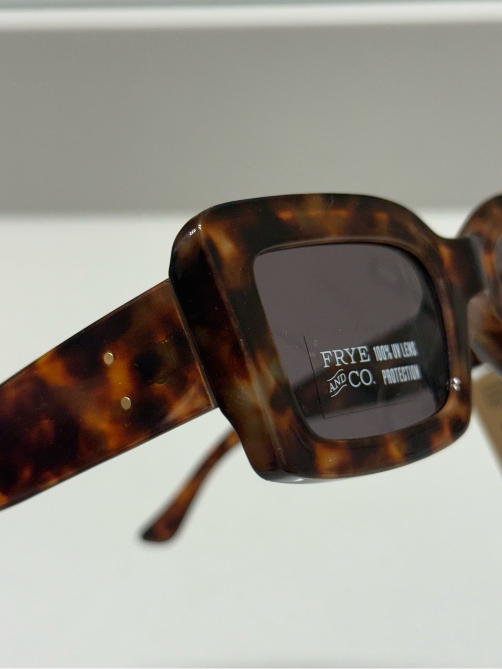 Frye Square Tortoiseshell Frame Sunglasses with Dark Lenses NWT